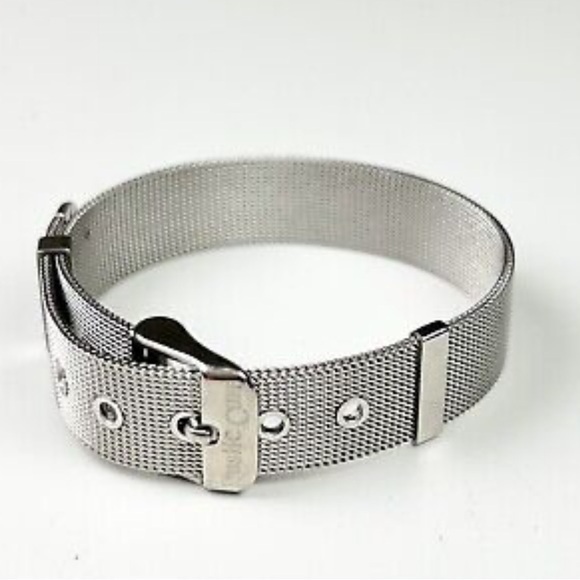 Rustic Cuff Silver tone Metal Mesh Bracelet‎ - Picture 1 of 5